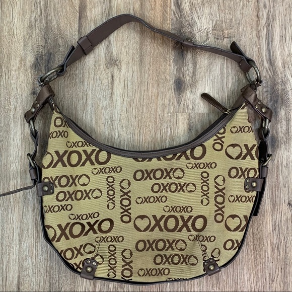 OXOXO Womens Brown /Tan Logo Print Hobo Bag - Picture 3 of 9